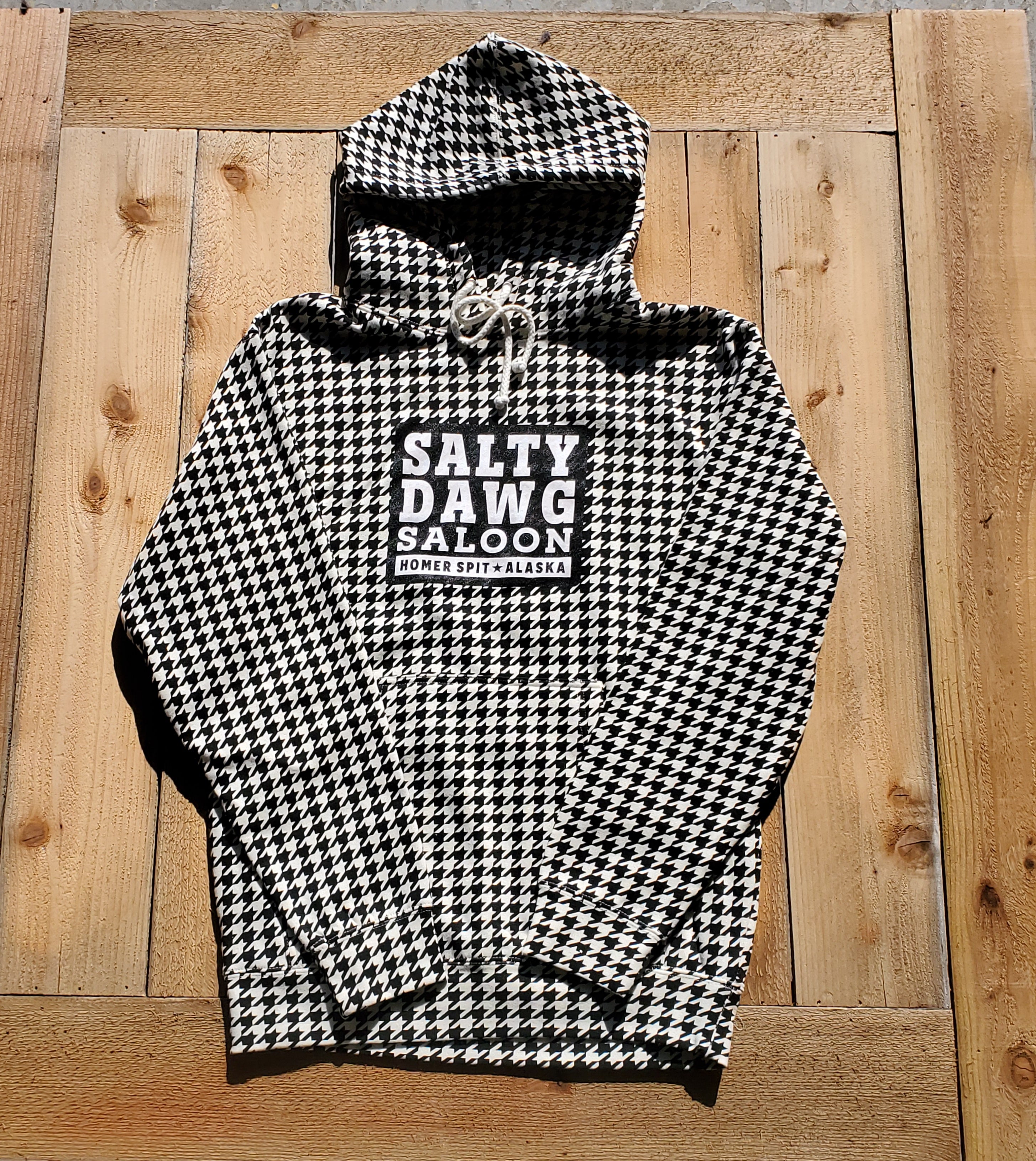 Houndstooth Hoodie – Salty Dawg Saloon