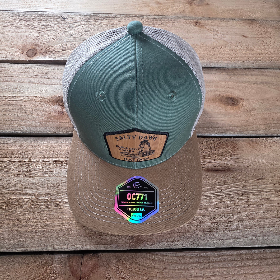 Light Olive/Khaki/Gold Meshback Trucker Cap