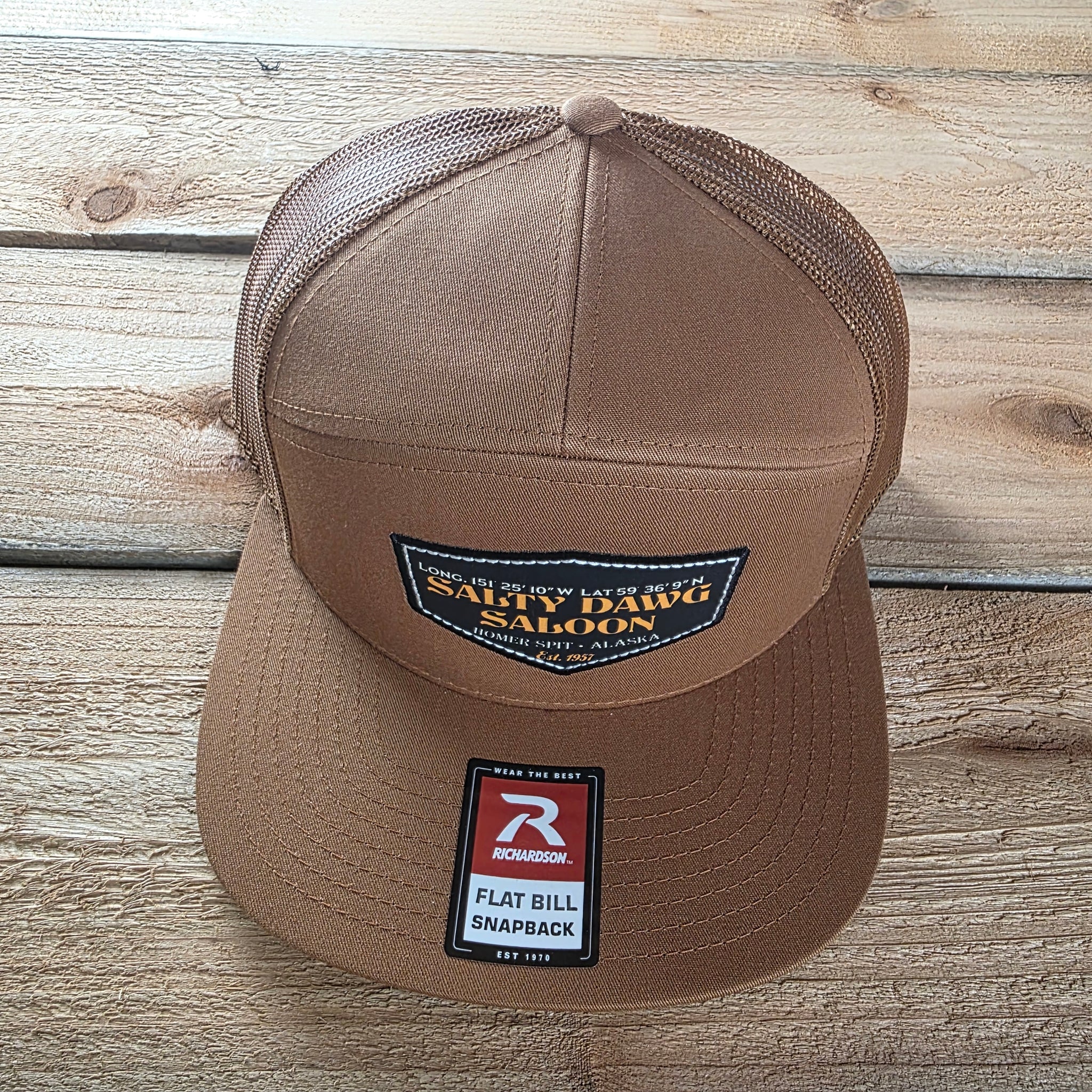 7 Panel Flat Front Cap Carmel – Salty Dawg Saloon